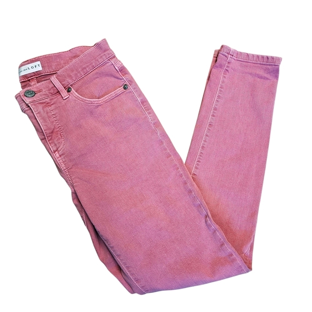 LOFT Modern Skinny Crop Jeans Pink Size 27 / 4 - Picture 12 of 16